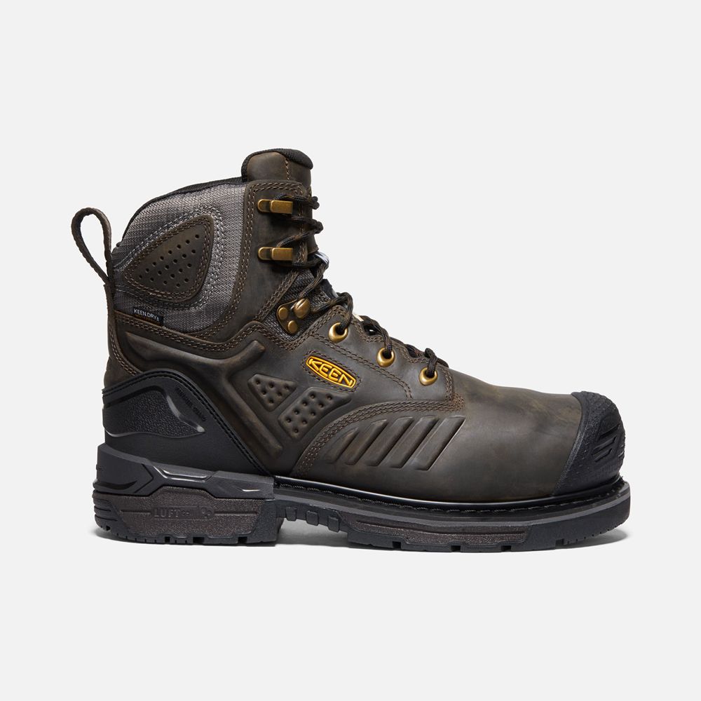 Keen Trekking Bot Erkek Siyah Kahverengi - Csa Philadelphia 6" Internal Met Waterproof (Carbon-Fiber